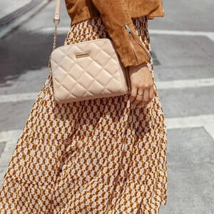 Aldo Crossbody bag gold chain, Beige Color